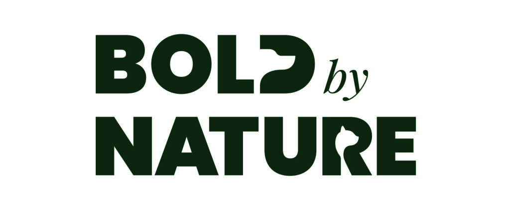 The Bold By Nature logo in black writing over a white background, a raw cat food diet brand sold at Bone & Biscuit