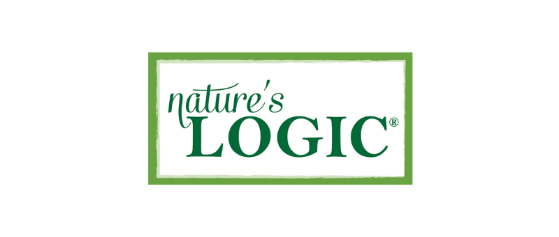 Nature's Logic Logo with green writing on a white background, a raw cat food diet brand sold at Bone & Biscuit.