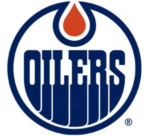 The Edmonton Oilers Logo on a white background.