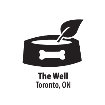 The Bone & Biscuit The Well social media profile logo with a dog bowl dish in black and the words The Well Toronto ON underneath.